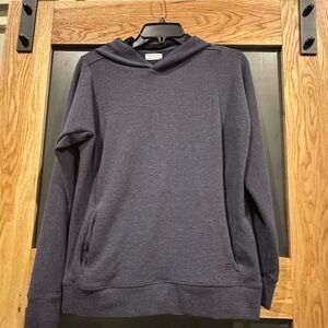 Tommy John Hooded Pullover Waffle Knit Hoodie Navy Blue Size M